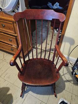 Vintage 1960’s Nichols & Stone Stenciled Maple Wood Rocking Chair