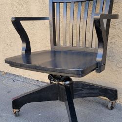 VINTAGE SOLID WOOD OFFICE CHAIR 