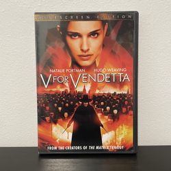 V For Vendetta DVD Movie Natalie Portman Widescreen Edition Y2K 2005