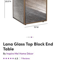 Mirrored Glass Side Table