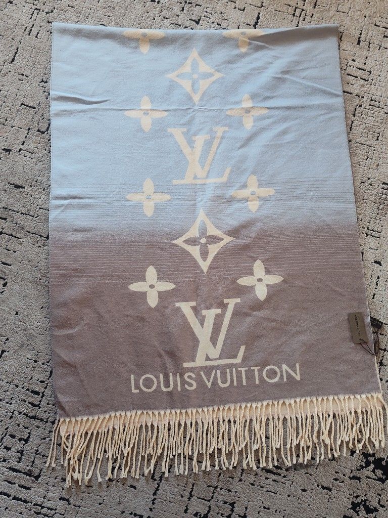 Louis Vuitton LV Logo Multicolor Silk/Cashmere Oversized Scarf