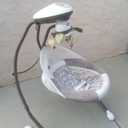 Fisher-Price Baby Swing Features Adjustable Speeds, Music, Nature Sounds with Side-to-Side or Head-to-Toe Swinging Motions - A/C Power Plug Included
