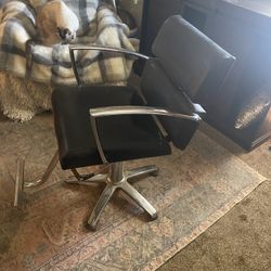 LEATHER BARBER CHAIR  RARE  RETRO