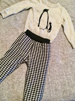 NWOT 2 3T Gold Sweater & Lined Leggings