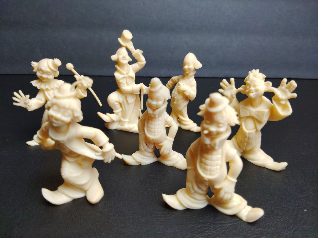 Vintage Fontanini Depose Italy Lot of 7 Clowns 2.5"-3" Figurines