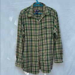 Chaps Green Casual Button Down Shirt
