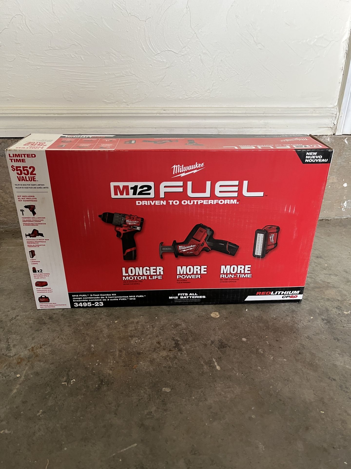 Milwaukee M12 Fuel Combo Kit (Hammer Drill, Hackzall, And Light)