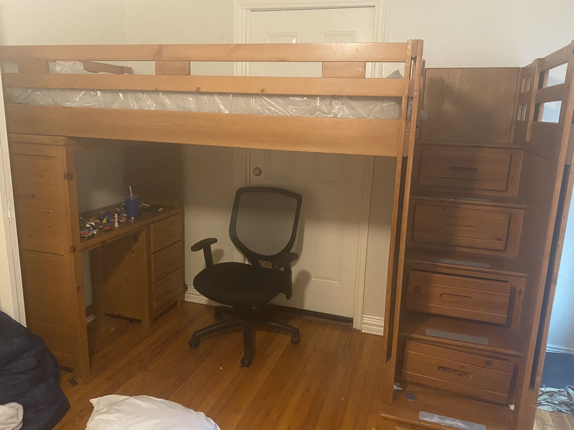 Bunk bed desk and dresser