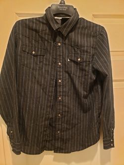Shaun White Large Boys Striped Button Down Long Sleeved Shirt
