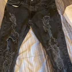 Black Levi Ripped Skinny Jeans