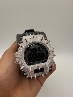 ICED OUT GSHOCK VVS1 MOISSANITE SPIKE BEZEL
