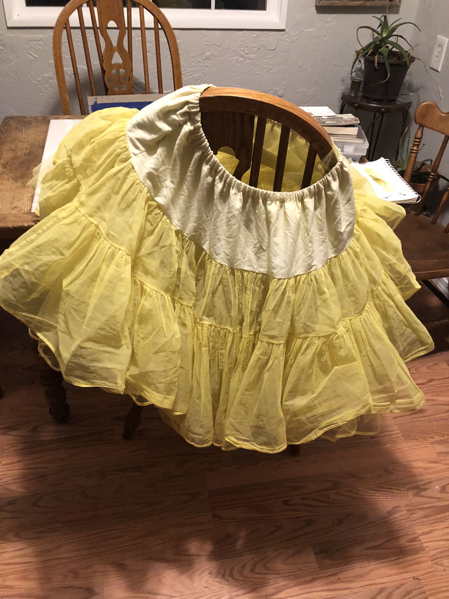 Authentic Vintage Yellow Petticoat pouf tulle skirt S M L