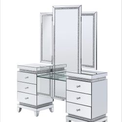 Glam Vanity With Full Length Mirror Firm Price $1,399 Brand New In Box Financing Available 