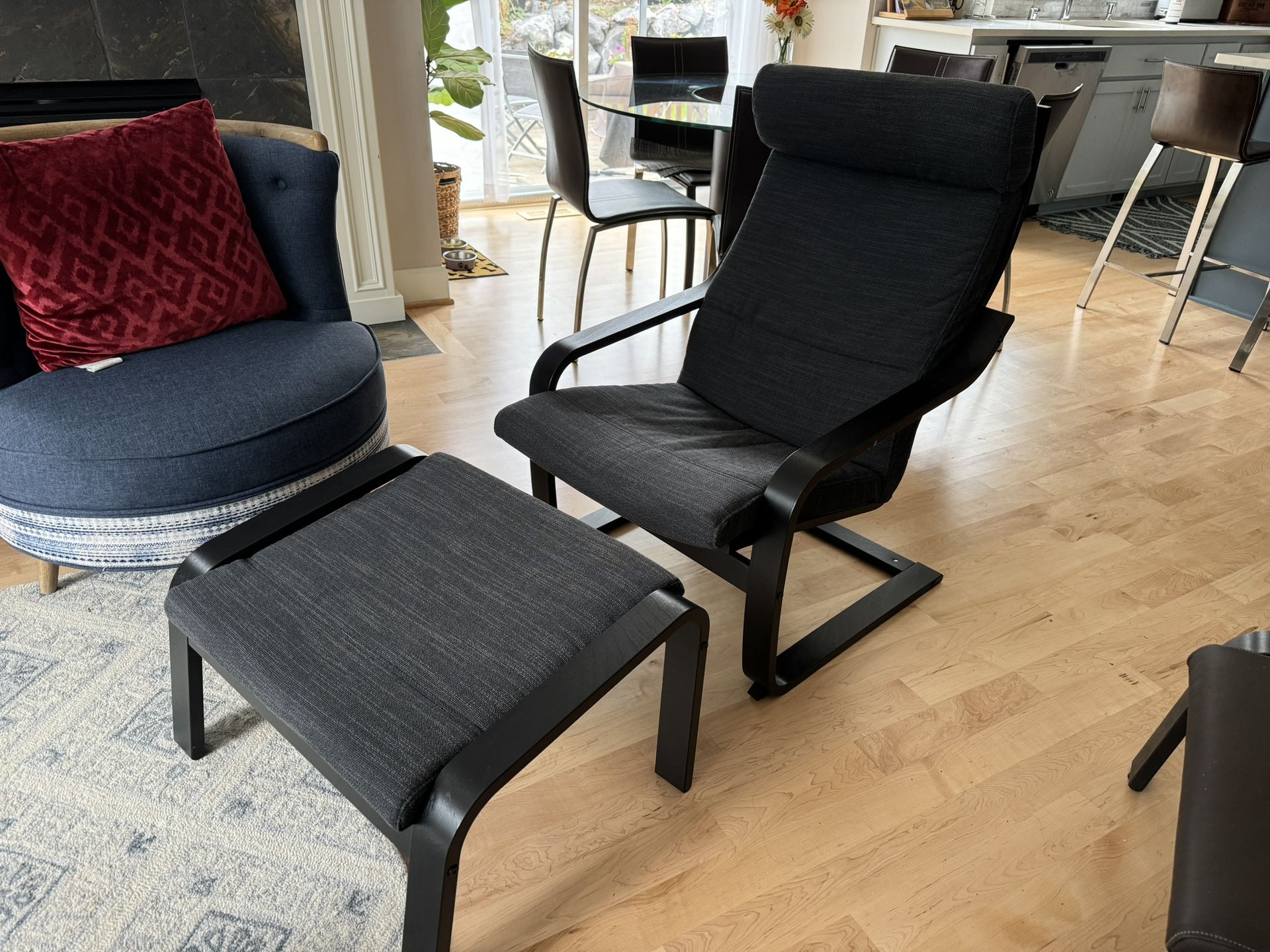 Lightly Used IKEA Poang Chair Ottoman