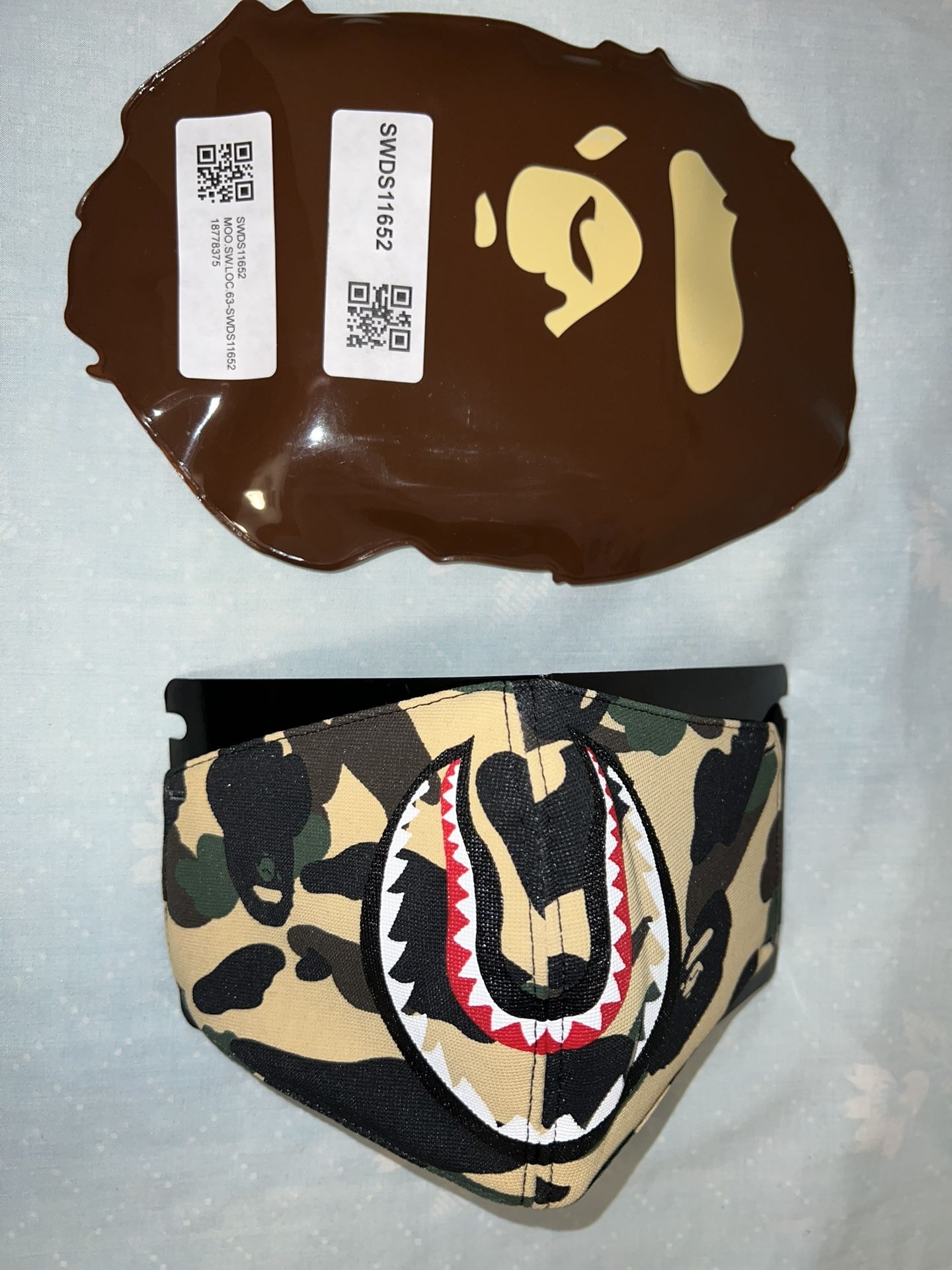Bape 1st Camp Shark Face Mask FW19 Yellow