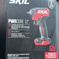 SKIL PWRCORE12 Brushless 3/8" Driver Cordless Impact Wrench ( IW6744A-00) Tool Only. New in box