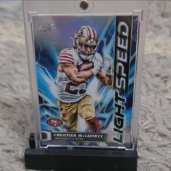 Topps Chrome 2025 Light Speed LS-20 Christian McCaffrey San Francisco 49ers