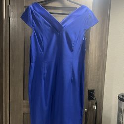 Connected Apparel Blue Dress. 