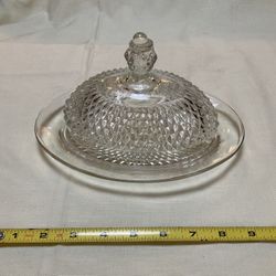 Vintage large ornate oval butter dish