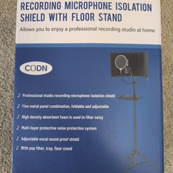 CODN Microphone Isolation Shield w/ Floor Stand Sound Recording Booth New