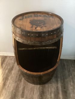 Jim Bean wood bourbon barrel bar