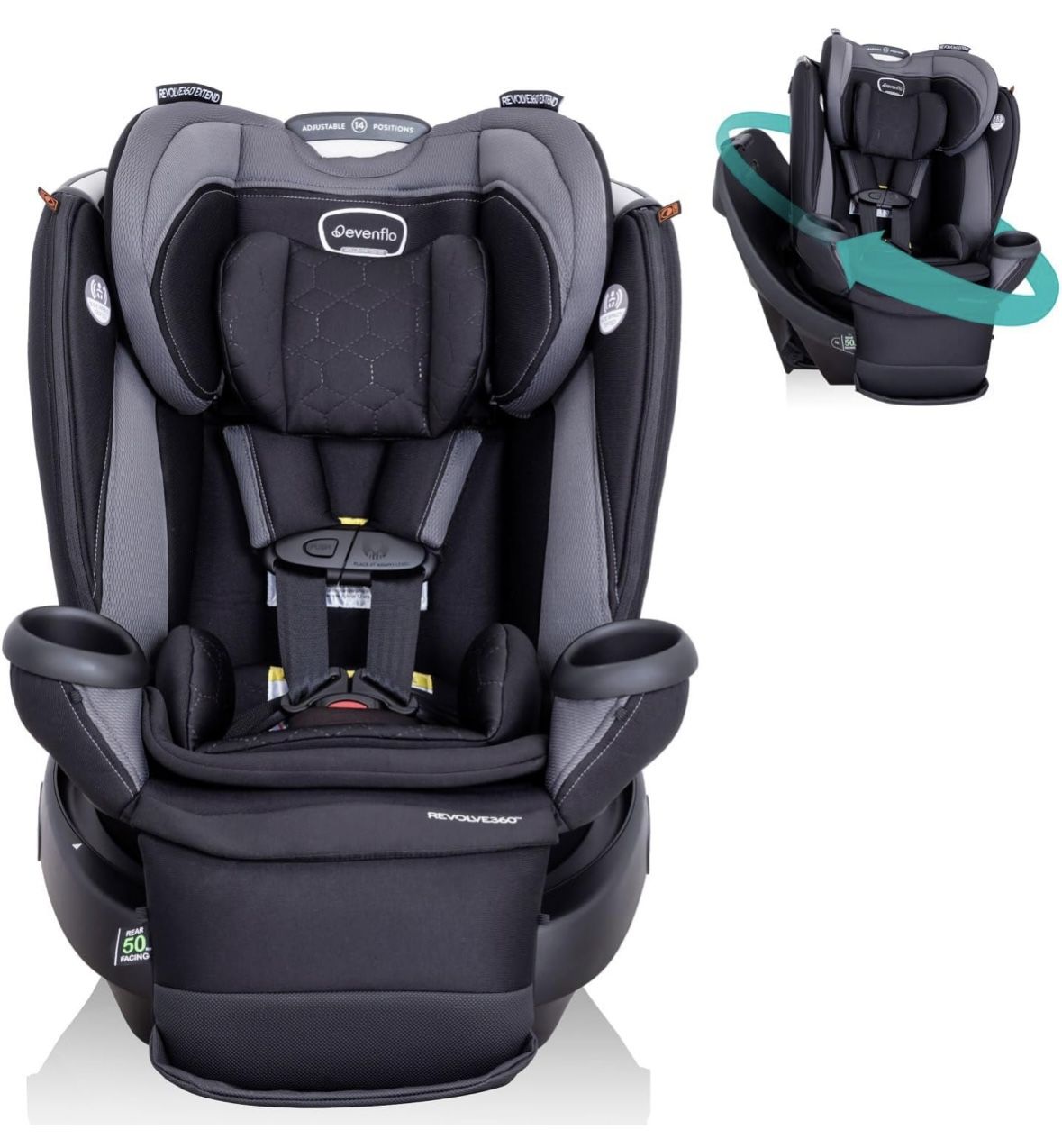 Evenflo Revolve 360 Degree Rotational & 3 Modes Convertible Car Seat