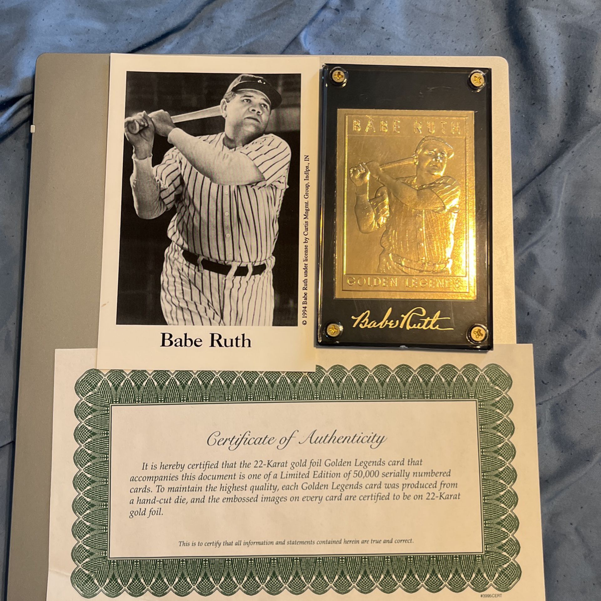 Golden Legends Of Baseball, Babe Ruth, Gold Card