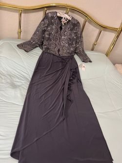 Alex Evening Women Empire Waist Bolero Jacket Dress 