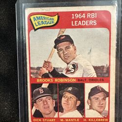 Topps 1964 RBI Leaders American League Brooks,Mantle,Stuart,Killebrew