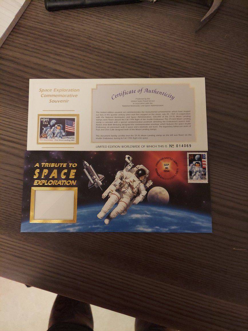 A Tribute To Space Exploration Collectible Stamp And Envelope
