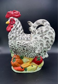Jeffrey Banks Home for David’s Cookies Ceramic Rooster Cookie Jar - Farmhouse