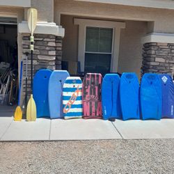 1 Or 2 Boat Oars $5-$15 Each  And 8 Different Boogie Boards $10-$20 Each See All Photos 