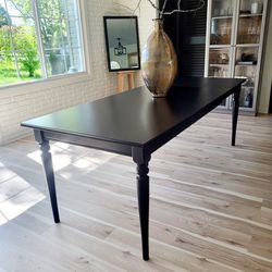 Large Black Dining Table With Leaf
