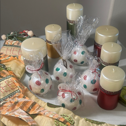 Christmas stockings and candles