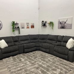 Gray Sectional Recliner Couch - Free Delivery 