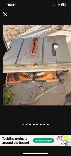 Rigid table saw with stand works good Missing 1 foot