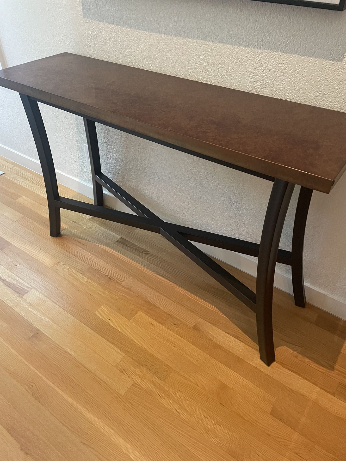 Crate & Barrel Copper Console Table