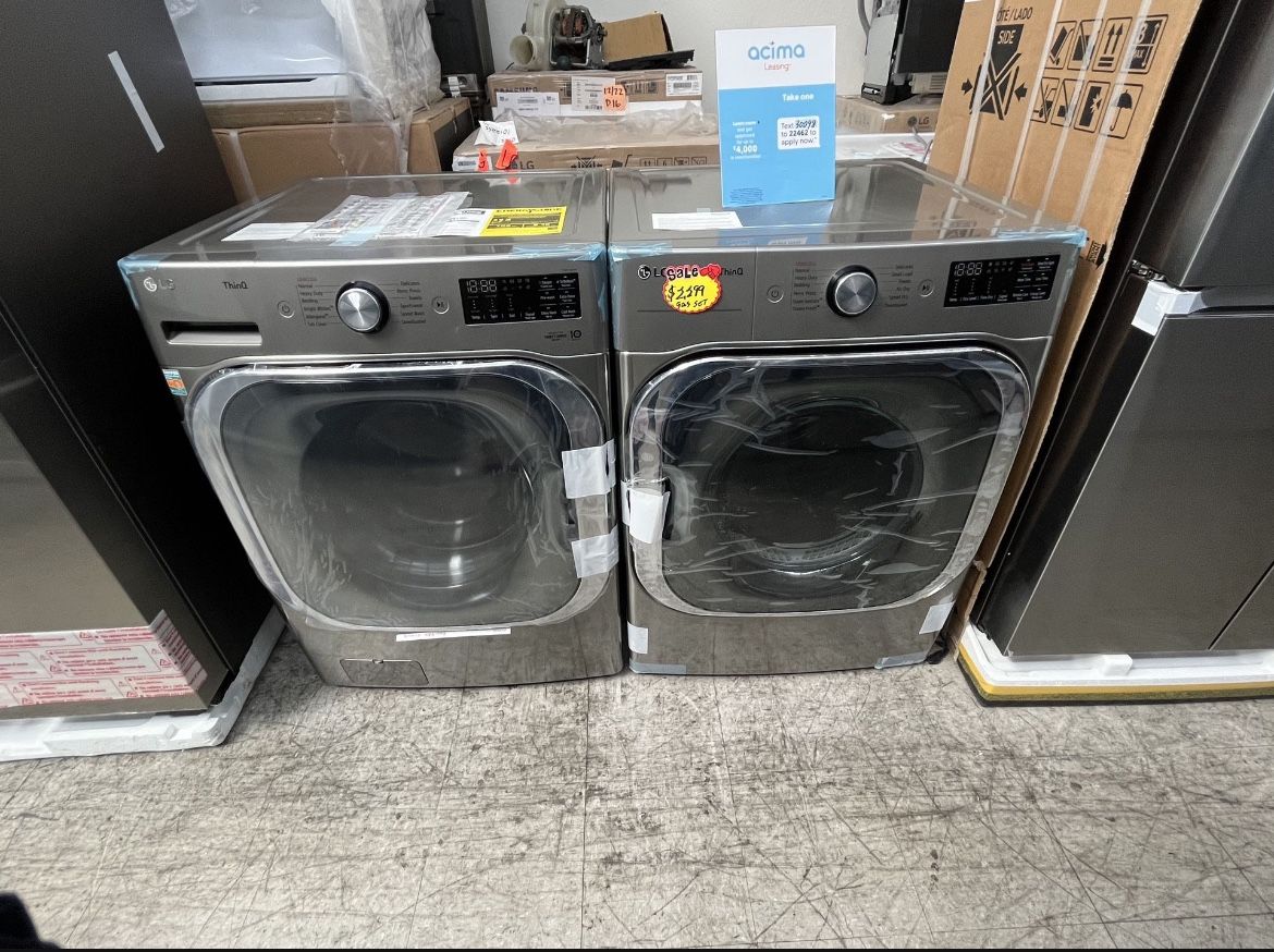 LG NEW WASHER AND GAS DRYER SMART THIN Q