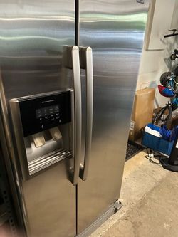 Stainless Steel Side-by-Side Refrigerator with Ice Dispenser