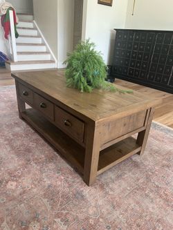 Wood coffee table