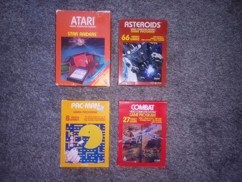 Atari 2600 Games Lot of 4 in Box + Touch Pad Tested and Working See Pics