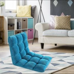 Microfiber Reclining Floor Chair, Gaming Sofa Chair, Adjustable, Cushioned -by Chic Home Design "Daphene" (TEAL)
