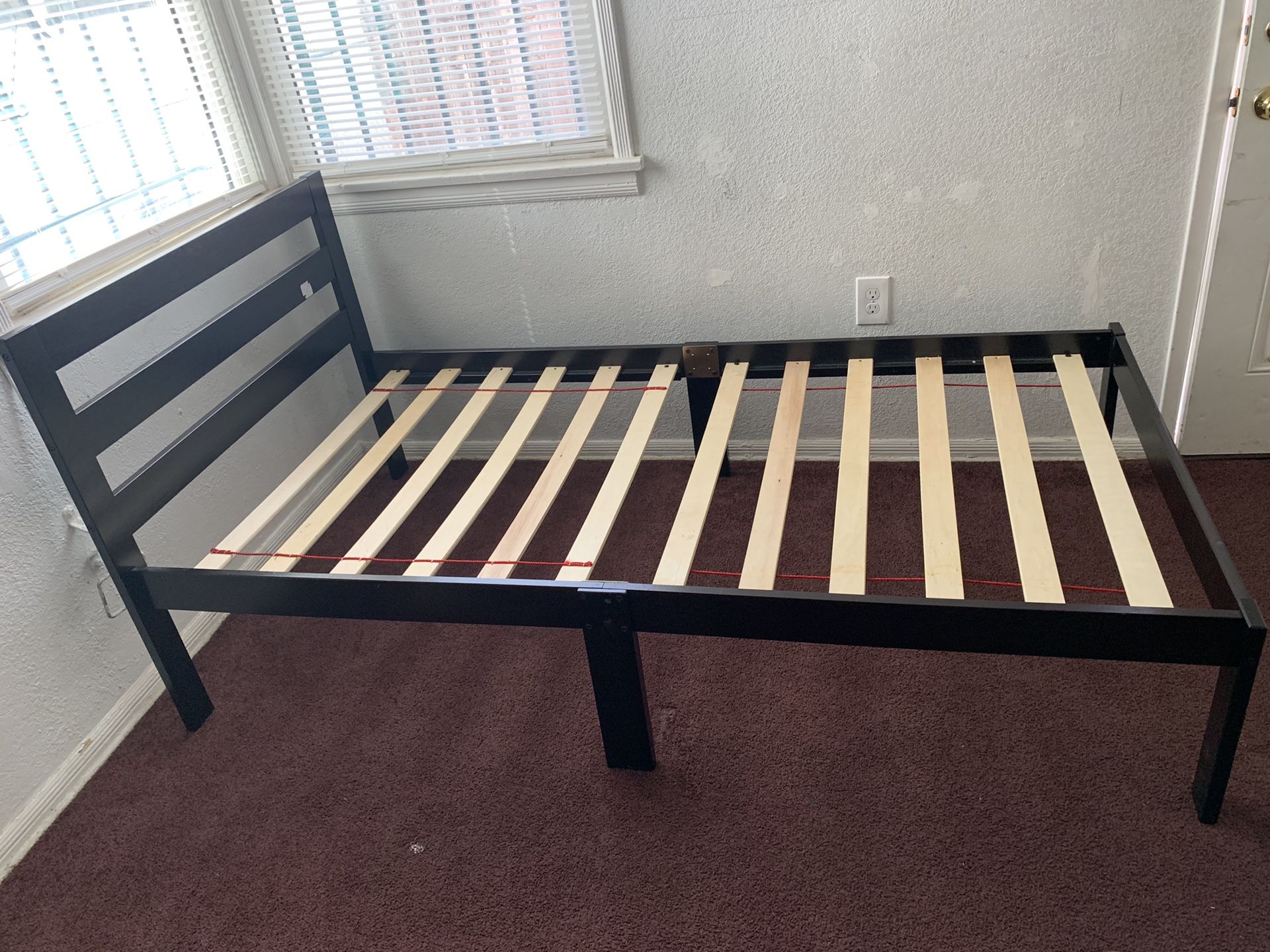 Twin Bed Wood Frame Sturdy For Sale Like New Only Used From A Month Moving Asking $20