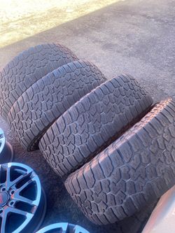 P 285 70 R 17 x 11.50” Faulken Wildpeak AT3W. 2022 all still good /replaced tires. Still good service left $150 all for.