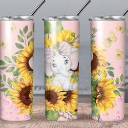 Elephants Tumbler 20 Oz Skinny