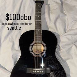 Black Acoustic Butterfly Guitar