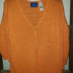 J. H. Collectibles Orange  Knitted Cardigan
