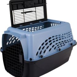 Petmate Two Door Top Load Dog & Cat Kennel, Blue, 24 inches, up to 15-lbs
