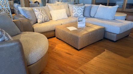 New sectional Sofa with ottoman and pillows