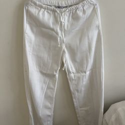 White linen wide leg trousers #linenpants